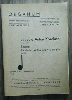 Albrecht Organum Leopold Anton Kozeluch Sonate für Klavier Violine Notenheft 