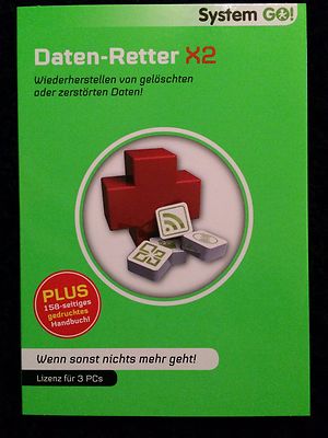 Daten-Retter X2 von System Go! - PC - Software ''3PCs Lizenz'' + Handbuch