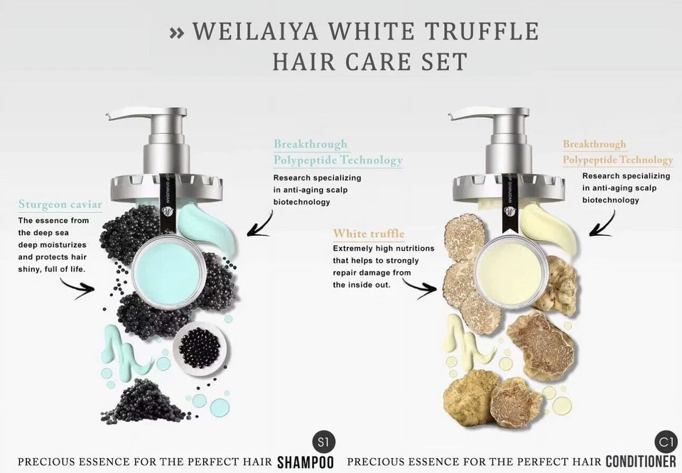 Weilaiya White Truffle Nourish Damage Hair Repair Shampoo & Conditioner Set - Image 4 of 4