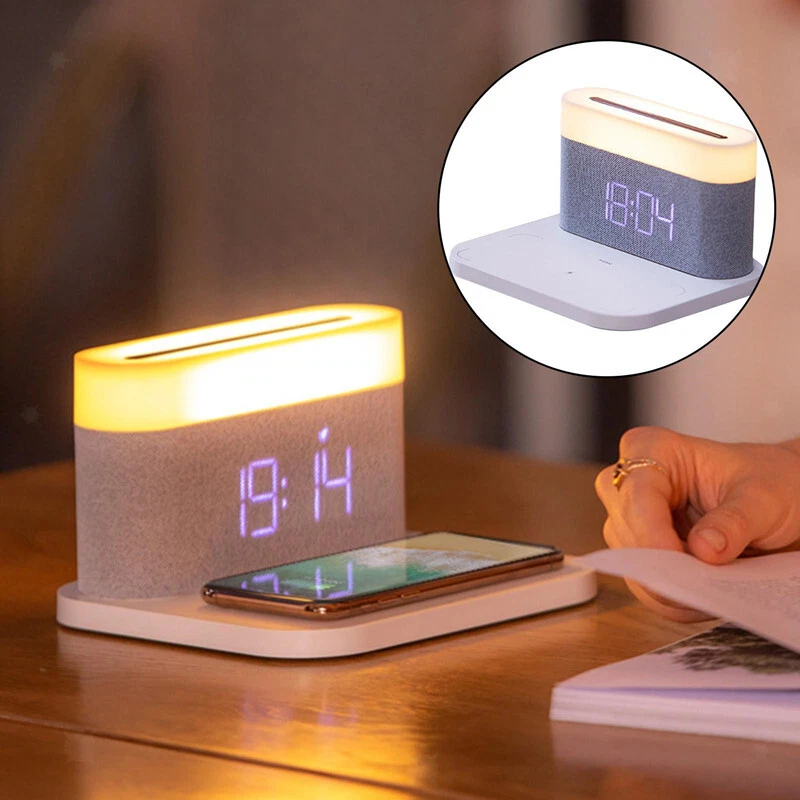 Bedside lamp hot sale and clock