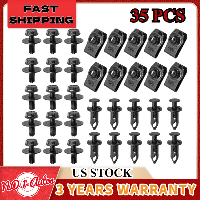 Body Bolts & U-nut Clips - M6 Engine Under Cover Splash Shield Guard For Mazda