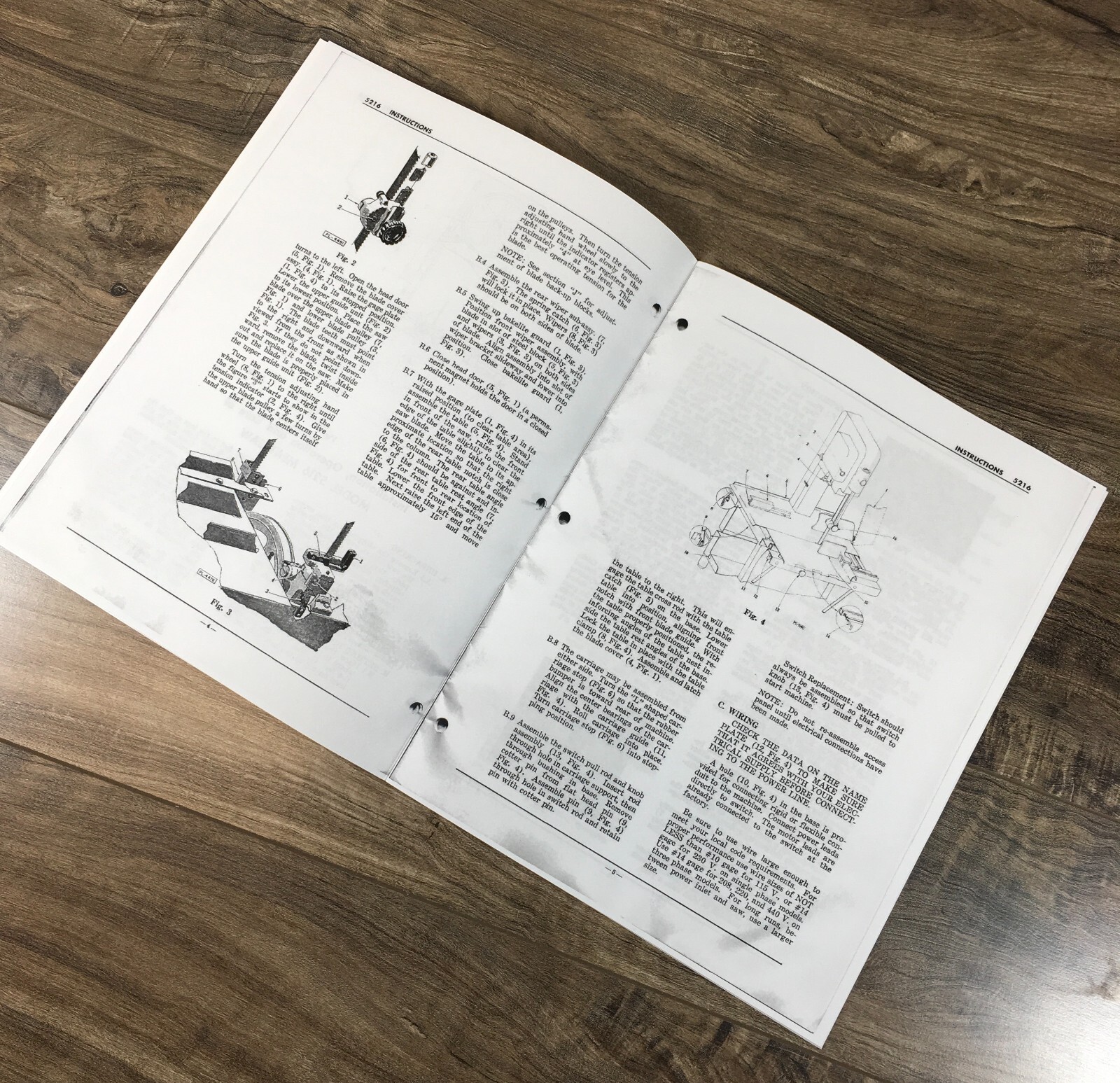 Hobart 5216 Meat Saw Instructions Operators Owners Manual Parts Catalog