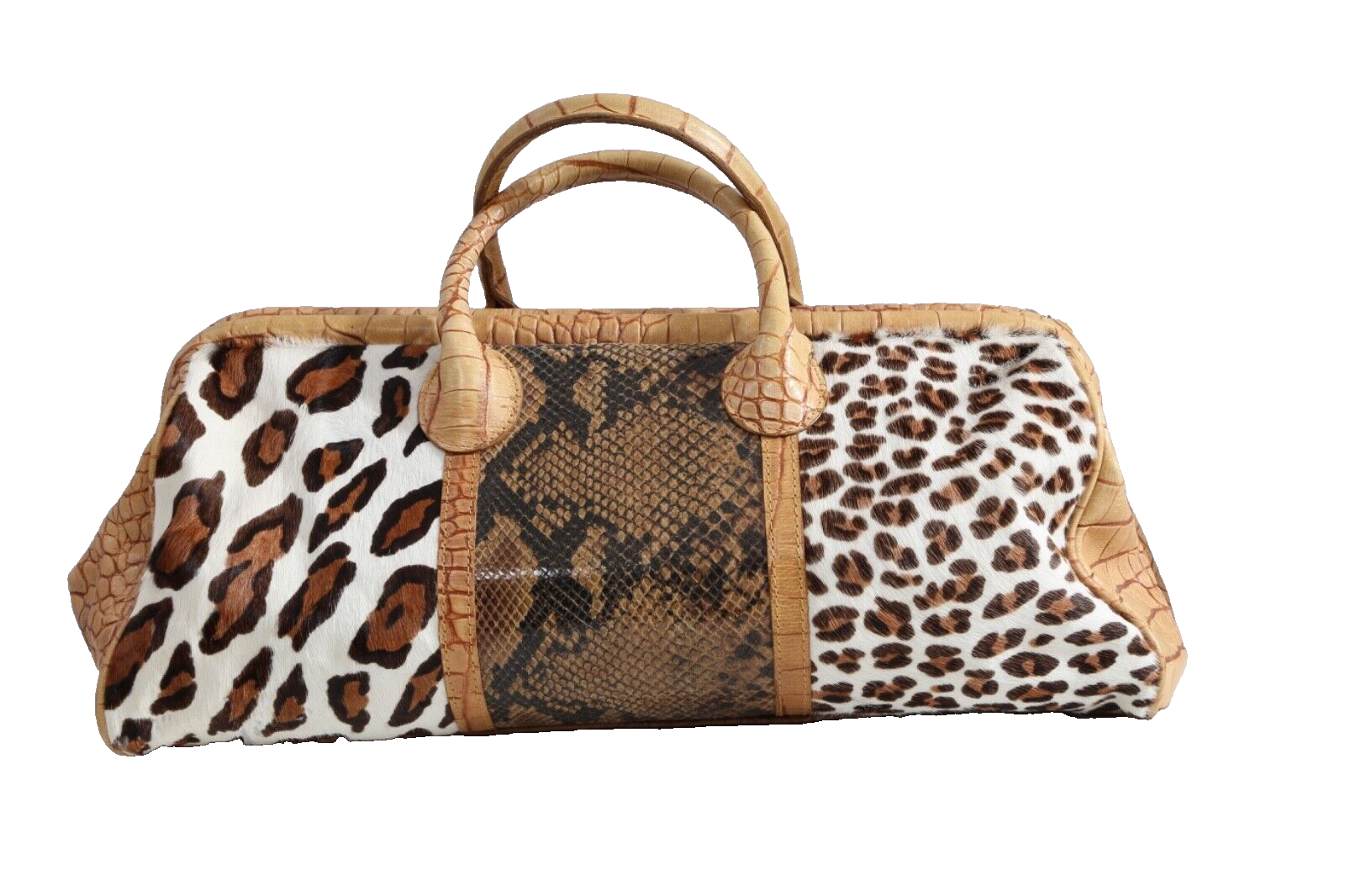 PONY Borsa a tracolla Clever Carriage Company Doctors in pelle leopardata con stampa capelli di cavallo