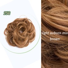 Extensiones de cabello natural rizado desordenado pieza de cabello real como humano Scrunchie Updo