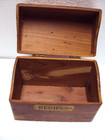 Vtg Recipe File Box  Wood Mid Century 5 1/2" x 3 1/4" x 3 3/4" High — photo 2