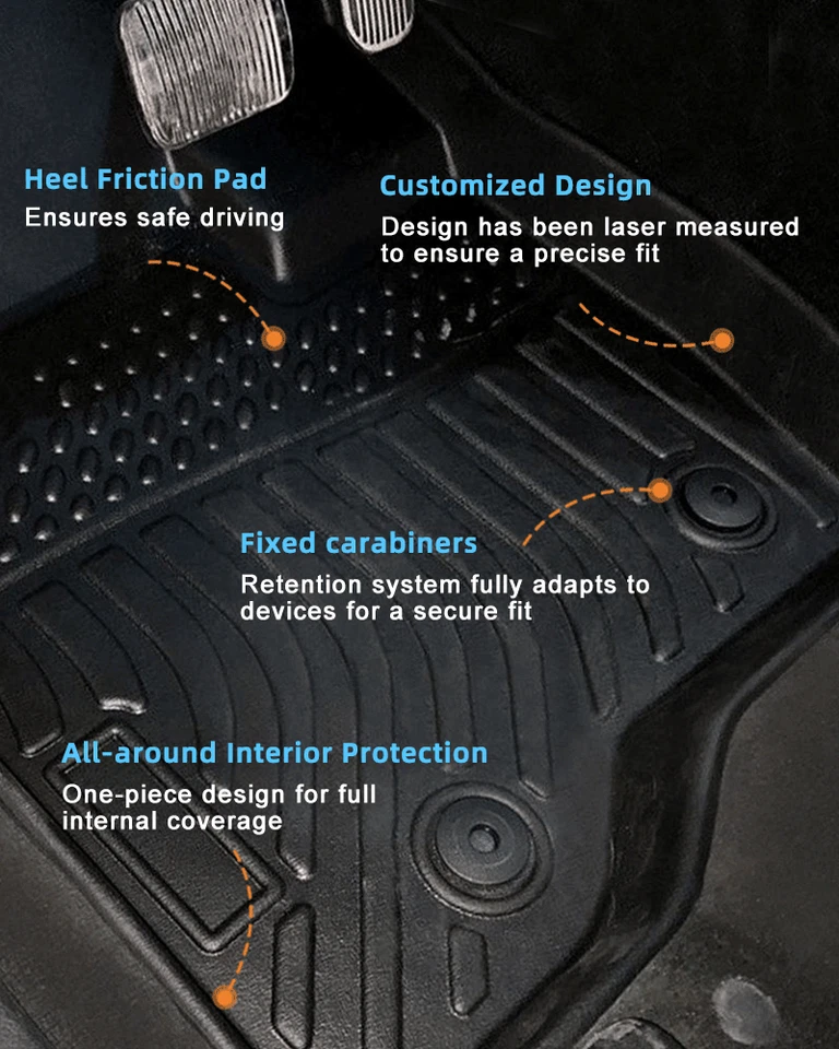 Floor Mats Liner Carpets For 2011-2014 Ford Explorer Bench Seating All Weather - Image 3 of 4