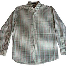 Alan Flusser Mens M Button Down Dress Shirt Colorful Long Sleeve Check