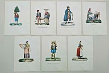 LOTTO 7 STAMPE ANTICHI MESTIERI/TIPI LIGURI Pescatore Camallo Frisciolataja 