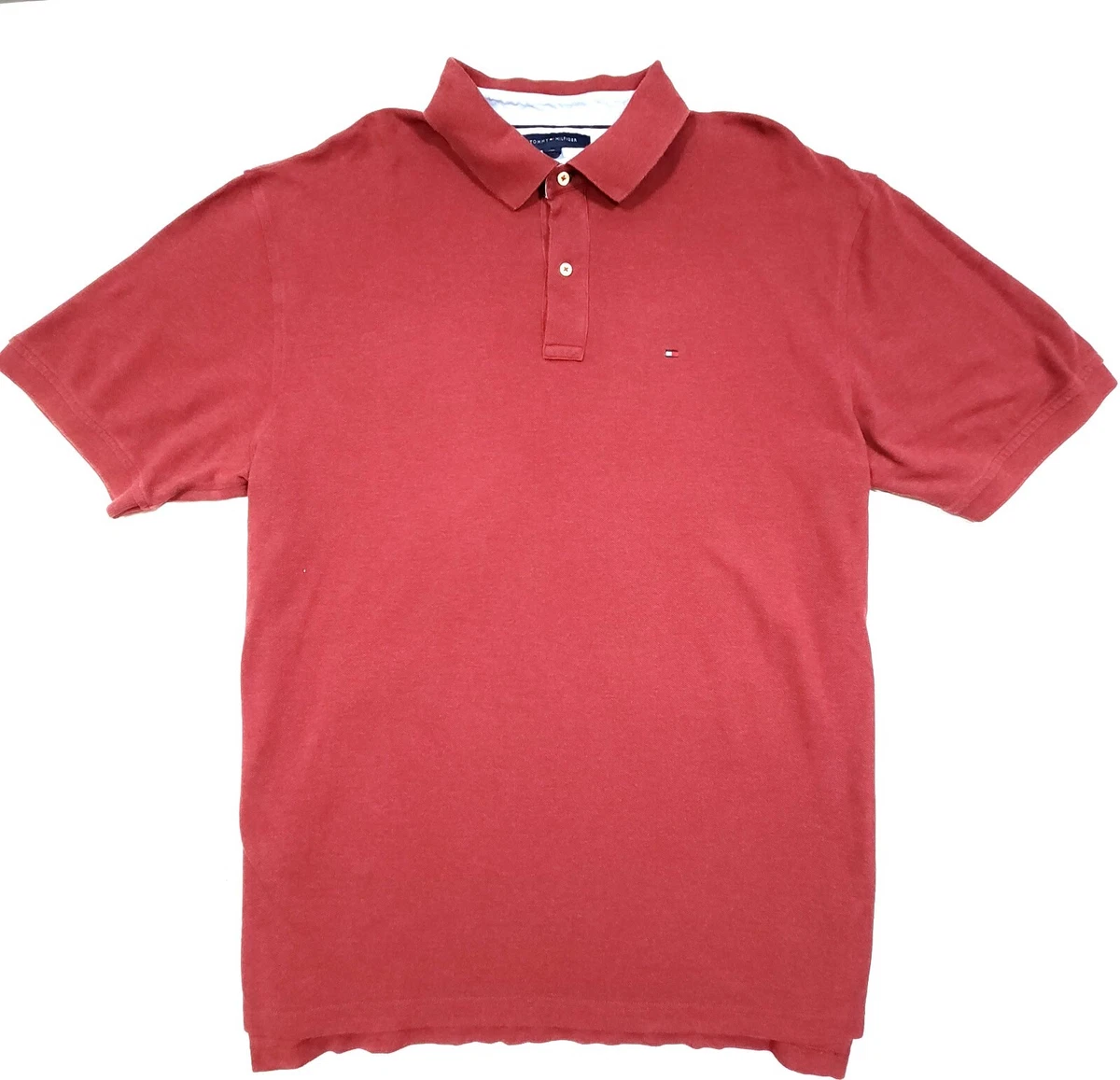 Tommy Hilfiger Men's Red Collard Polo Shirt Size 2XL TTG/XXG