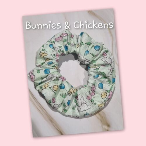 Hand Made Scrunchie - bunnies and chickens Easter  - Picture 1 of 1