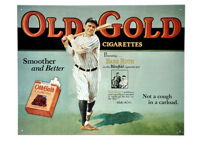 Baseball Schild 30 x 40 cm groß USA Babe Ruth Zigaretten Werbung Reklame *454