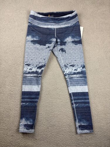 Lucy Studio Hatha Yoga Leggings Blue Fog High Tide Full Length Large Power max