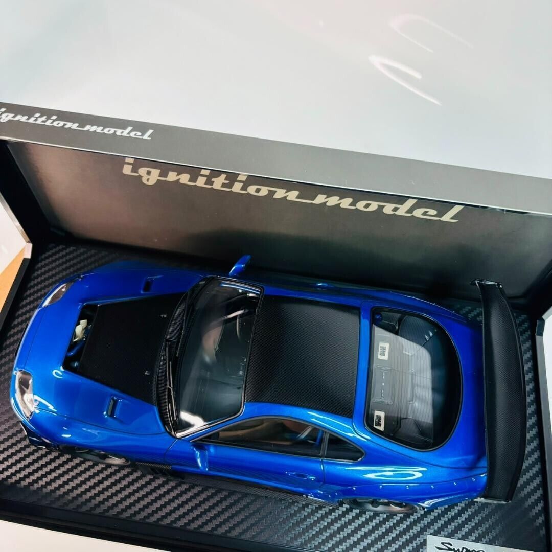 Ignition Model 1/18 Toyota Supra JZA80 RZ Blue Resin Used Ignition Model 1/18 Toyota Supra JZA80 RZ Blue Resin Used