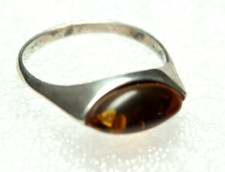VINTAGE STERLING SILVER HONEY BALTIC AMBER RING SIZE: 8.5