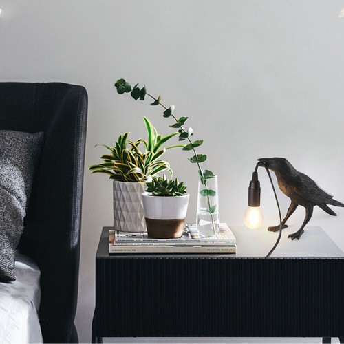 E14 Raven Lamp Crow Light Novelty Bird Desk Table Stand Lamp Home Hotel Decor AU - Picture 6 of 7