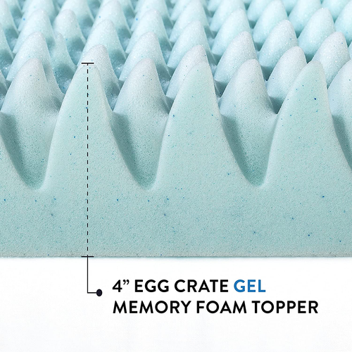Egg Crate Memory Foam Mattress Topper Cooling Gel Infused Pad 4" 3" 2" 1.5 Inch - Picture 9 of 18