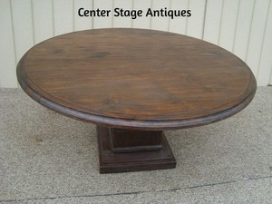 59497 Large Rustic Round Dining Room Foyer Table Stand 60 Round