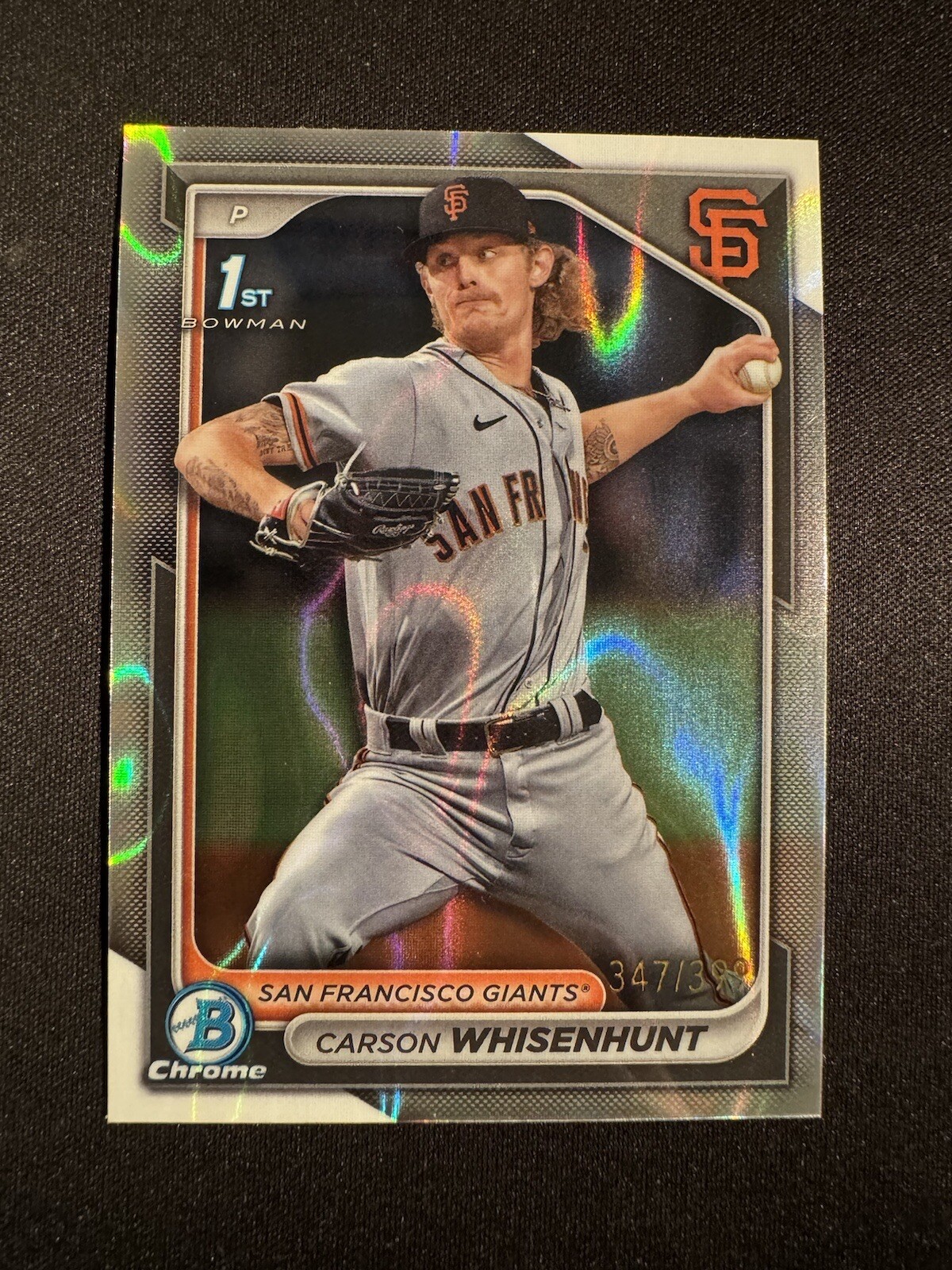 2024 Bowman Chrome 1st Carson Whisenhunt Lava Refractor /399 #BCP-96 Giants
