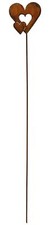 Rost Gartenstecker doppeltes Herz 112 cm Edelrost Gartendeko Metall Rostdeko