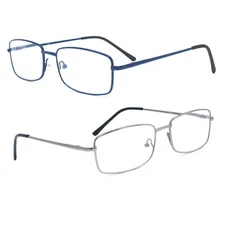 Reading Glasses Readers Metal Deluxe Rectangular 