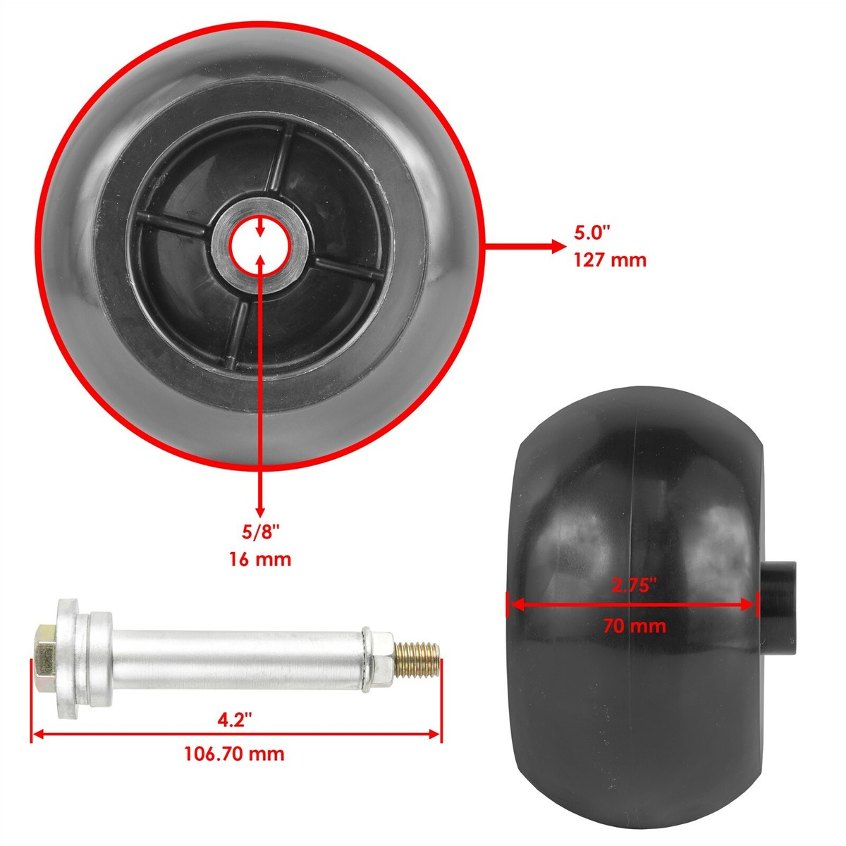 はぁる Deck Wheel for Exmark FMD52 FMD522 FMD523 FMD524 FMD604 44