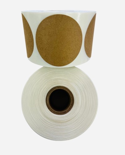 2" Round Kraft Paper Coded Inventory Dots Roll of 500 USA Made Labels Stickers - Picture 4 of 6