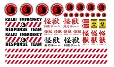 1:25 G scale model car kaiju response team markings waterslide decals monster