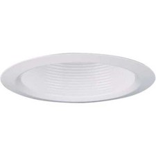 4 in. Matte White Recessed Incandescent Baffle Shallow Full Reflector Trim