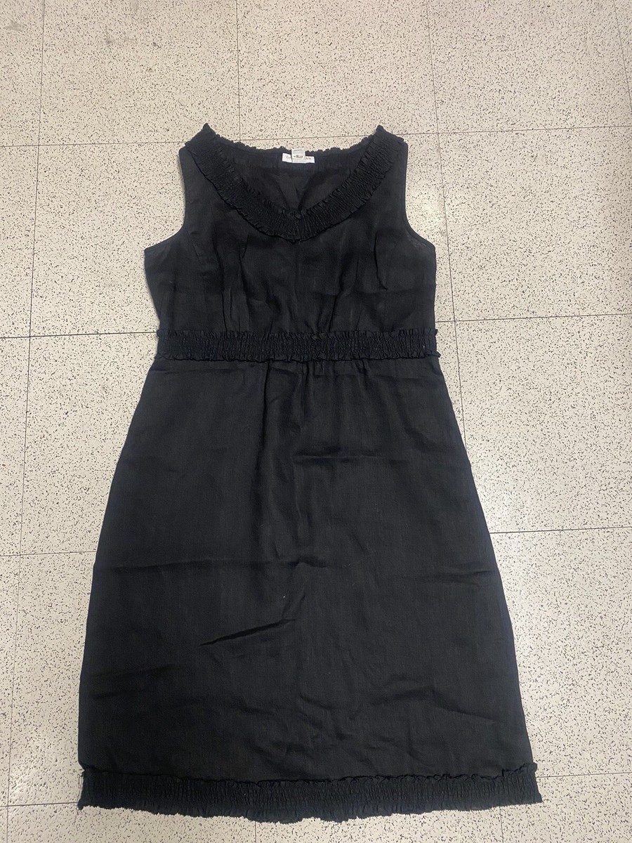 Charter Club Black Linen Sleeveless Dress MIDI Size 8 Charter Club Black Linen Sleeveless Dress MIDI Size 8