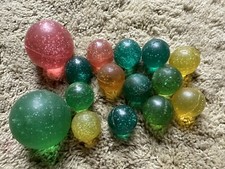 Vintage 80  s Glitter Rubber Bouncing Balls, Two 1.5  And Thirteen 1  