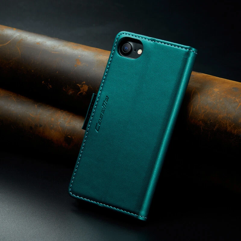 Leather Wallet Case Card Flip Phone Cover for iPhone 16e/15/14/13/12/11 XR SE 8 - Image 4 of 4