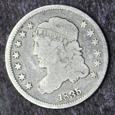 1835 Capped Bust Half Dime 5C- COINGIANTS -