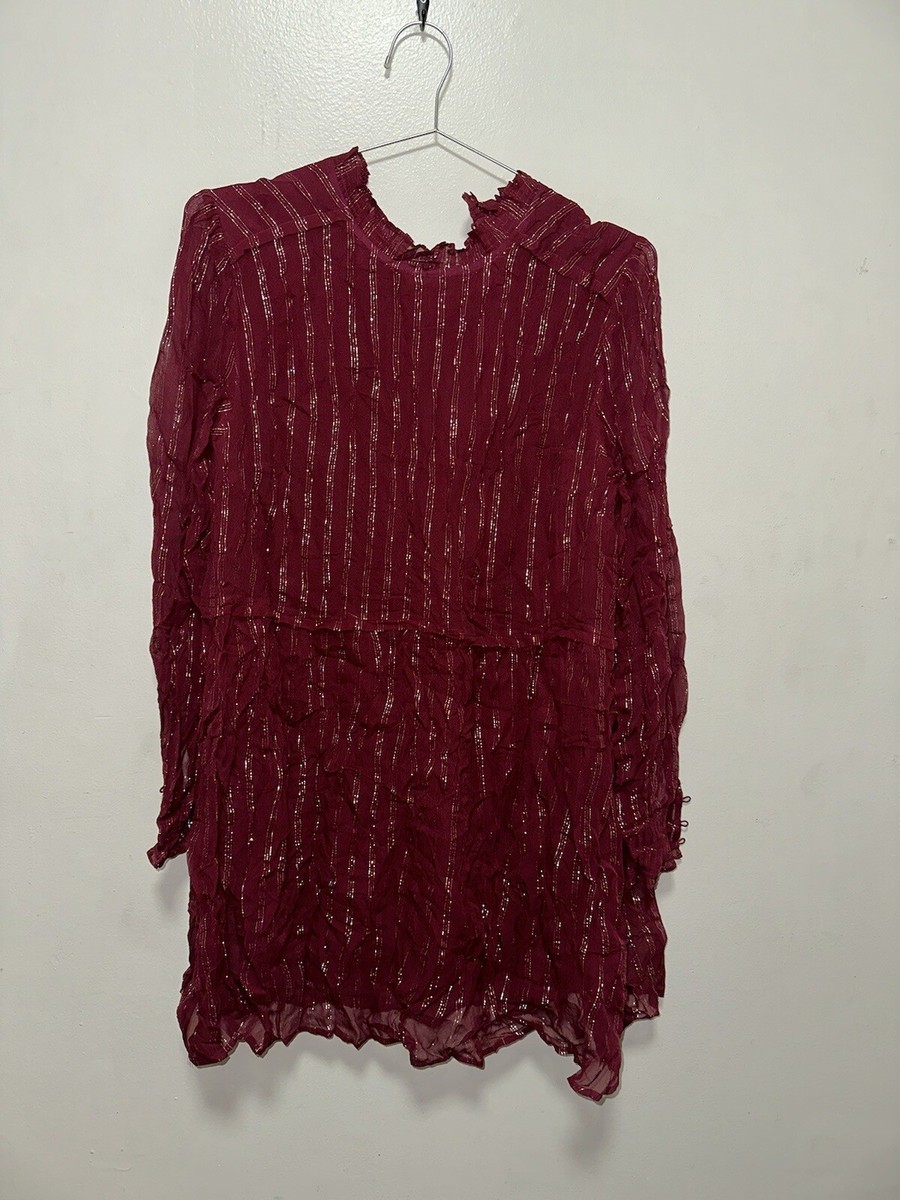 Sézane Odile Dress Aubergine Size 40 US 8 | eBay