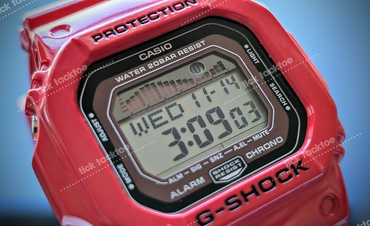 Rare Casio G-Shock Surfer Red G-Lide GLX5600-4 Digital Wrist Watch