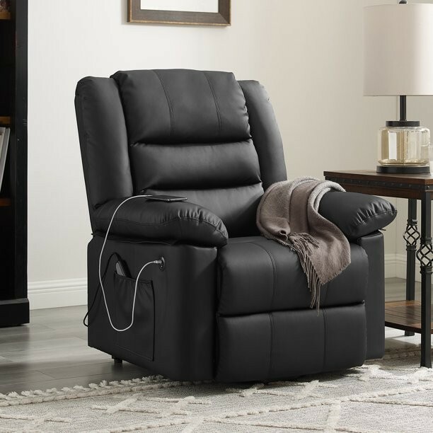Living Room Walmart Black Leather Recliner Faux Leather Serta