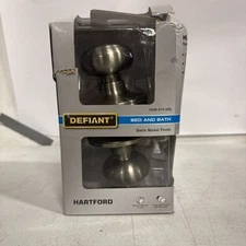 Defiant Hartford Bed and Bath Door Knob Satin Nickel 