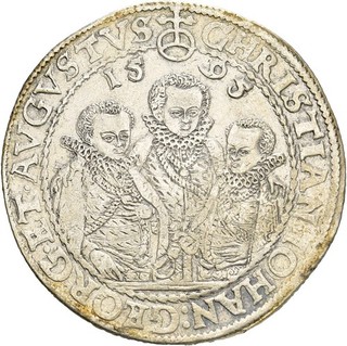 Künker: Sachsen Christian und Brüder 1 Taler 1595 HB Silber