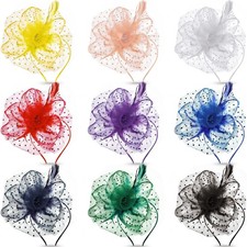Tigeen 9 Pcs Fascinator for Women Tea Party Hat Headband Cocktail Veil Flower...