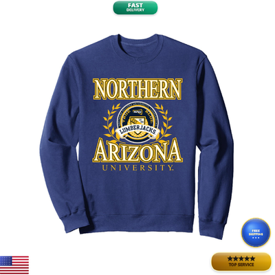#ad Elite Authentics Northern Arizona Lumberjacks Laurels Navy Sweatshirt $55.98