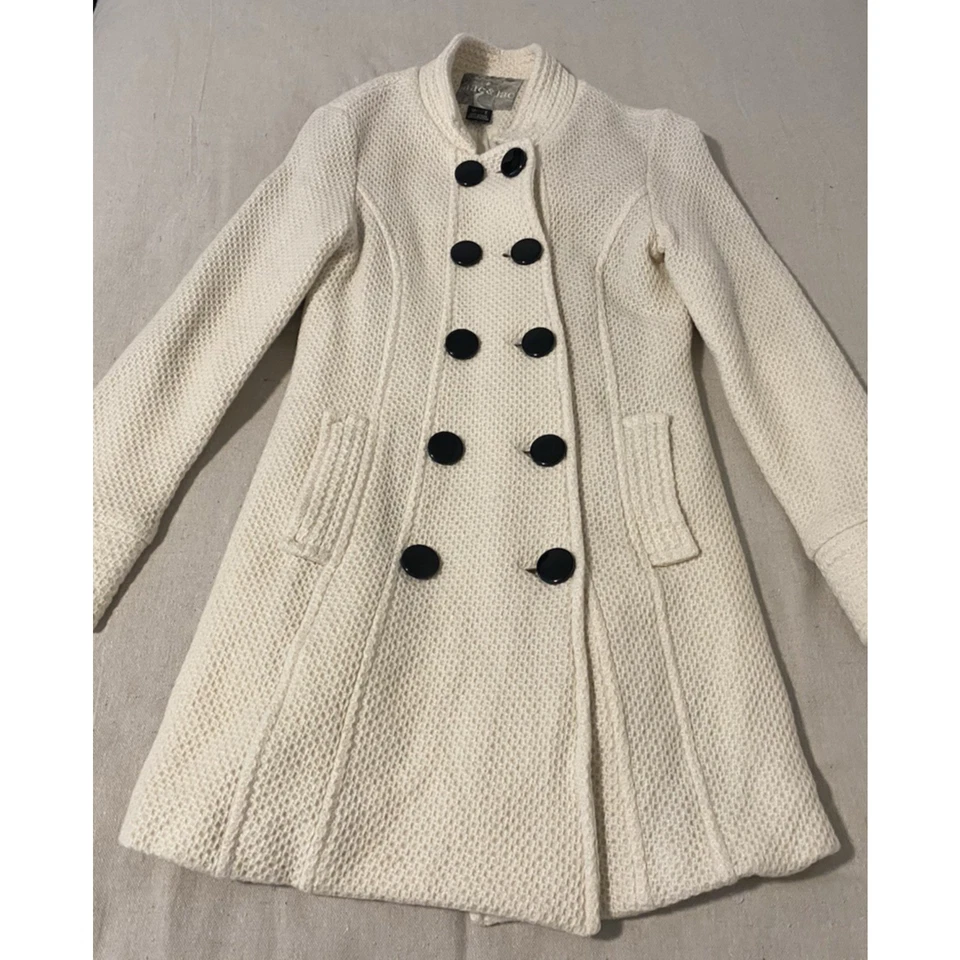 Cárdigan Mac & Jac Mujer Talla XS/S Crema Largo Lana Chaquetón Suéter Abrigo Foto 3 de 4