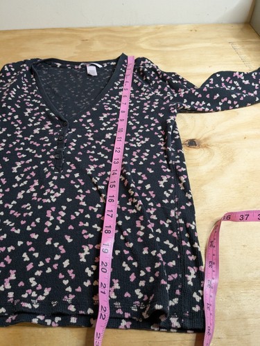 Conjunto de pijama para mujer Victorias Secret talla XS camisa corta conjunto de pijama negro rosa corazones - Imagen 10 de 11
