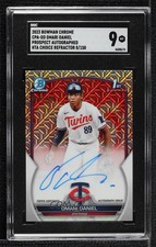 2023 Bowman Chrome HTA Choice Mojo Refractor Omari Daniel SGC 9 MINT Auto 10ow