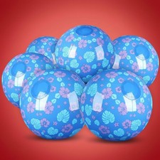 6 Pack Beach Balls for 7.87" Mini Blue Inflatable Beach Balls Hawaiian Party ...