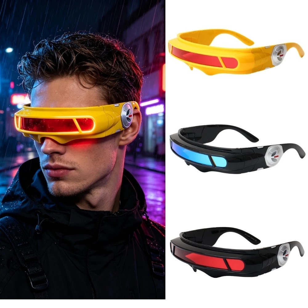 Cyclops Futuristic Robot Wrap Shield Visor Sunglasses Costume Cosplay Halloween