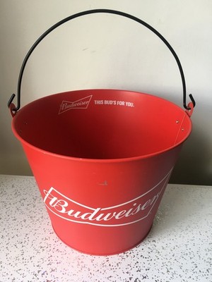 Budweiser roter Eiskübel Bier mit schwarzem Griff BBQ Party Flaschenhalter
