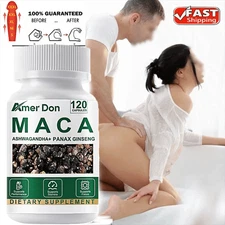 Organic Maca Root Capsules | 120 Capsules Peruvian Maca Extract for Men & Women