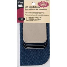 Self-Stick Denim Twill Patches, Assorted Size 5 x 5 , 2 x 3 ,