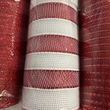 Holiday Lot 3 Rolls Decorative Mesh 10" W X 30 Ft perfect for Christmas Craft  