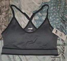 Avia Women's Low Support Seamless Moisture Wicking Bra Large Grey CHARITY