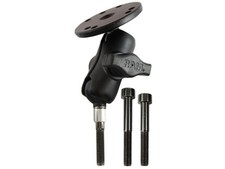 RAM Motorcycle Handlebar 1" Ball Short Arm Mount w/ Round AMPS Base, M8 Screws